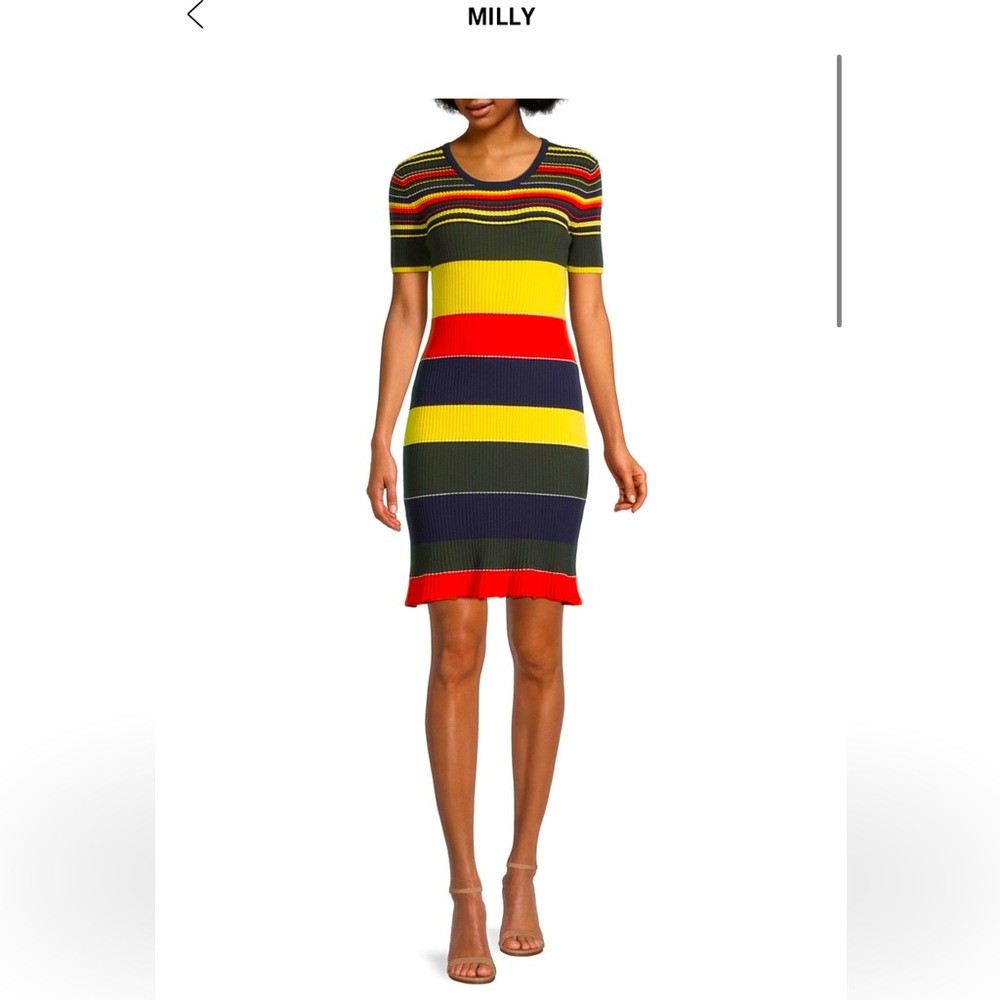 MILLY Colorblocked Striped Body-Con Minidress
